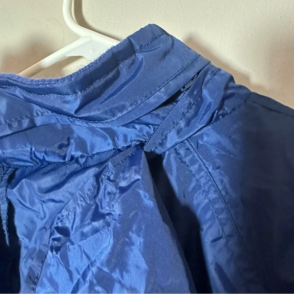 Eddie Bauer Jacket Women's Size Large Blue Windbreaker Jacket with Hidden Hood - Picture 6 of 9